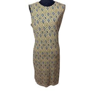J. McLaughlin | Devon Sleeveless Diamond Pattern Midi Dress | Sz M